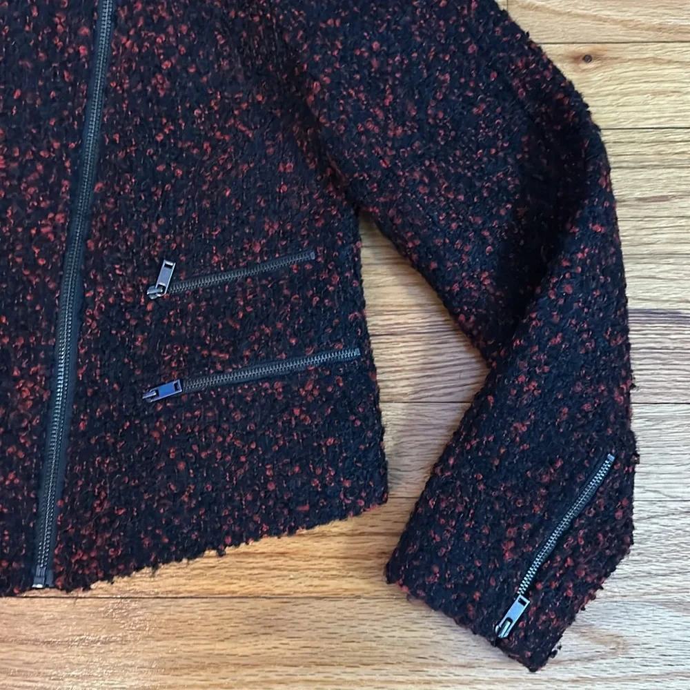 🎤🎉 Beautiful Banana Republic Burgundy & Black Tweed Cropped Jacket Sz 10P - Picture 7 of 11